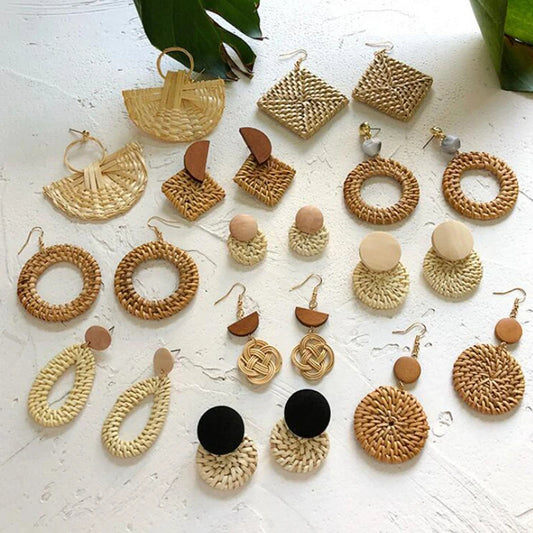 Handmade Bamboo Braided Earrings